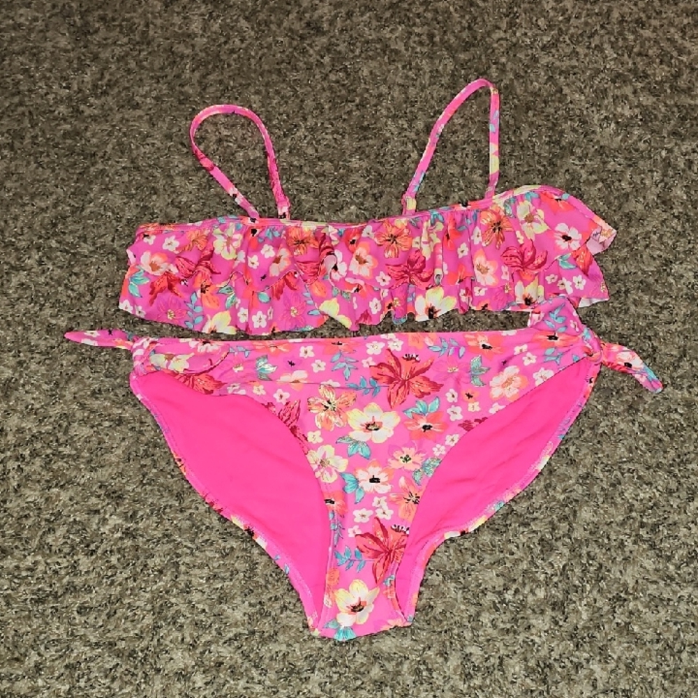 H&M Youth Girls Two Piece Swimsuit!! Sz 14+, Floral, Great Condition